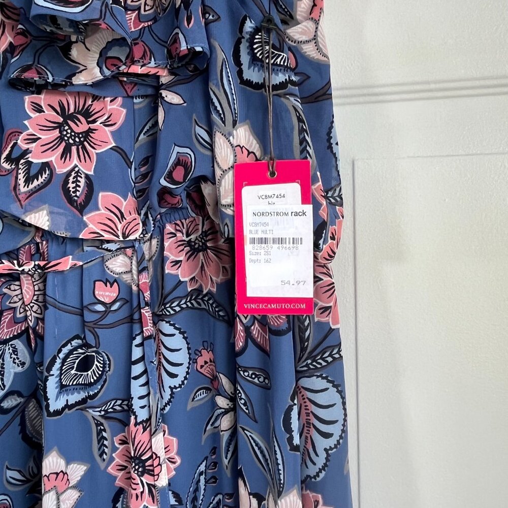 NWT Vince Camuto Size 2 Floral Halter Smocked Maxi Dress - Picture 4 of 10